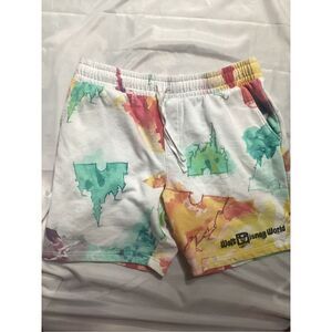 Walt Disney World Sleeping Beauty Castle Shorts Sz L Tie Dye